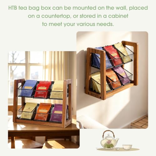 Tea Bag Organizer with 6 Tea Baskets