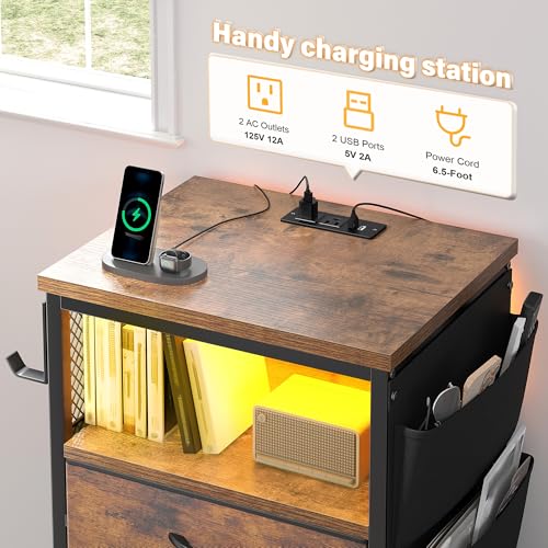 Night Stand Set 2 with Charging Station