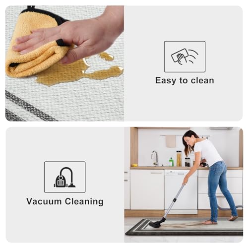 KIMDOE Boho Kitchen Rugs and Mats 2PCS Cushioned Anti Fatigue Kitchen Mat Non
