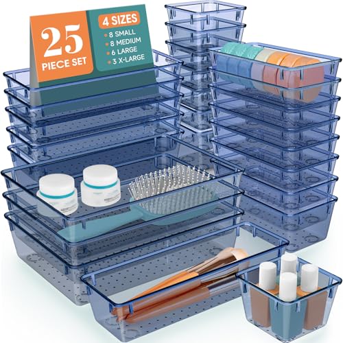 25 PCS Plastic Drawer Organizer Set