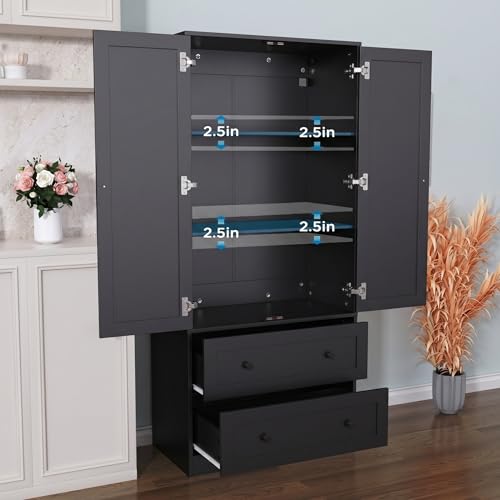 Rattan Kitchen Pantry Cabinet