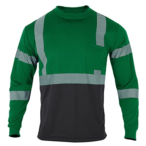 Safety Shirts for Men High Visibility Reflective Hi Vis Construction Work T Shirts Long Sleeve Breathable