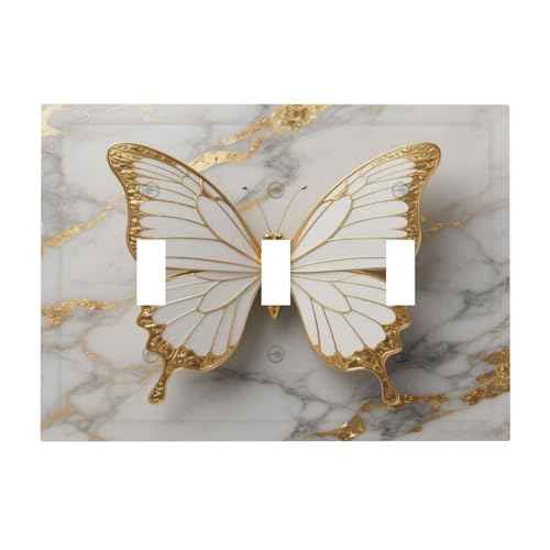 Abstract Marble Ink Texture Grey Marble Print Light Switch Cover Plate 1 Gang No Device Blank Electrical Wall Plates Faceplate Decorative Switch Plate for Bathroom Kitchen Decor