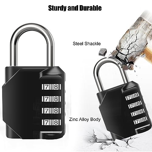 Combination Lock Waterproof 4 Digit Padlocks with Combination Code