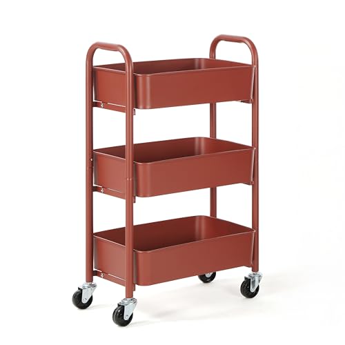 3 Tier Delicate Compact Rolling Metal Storage Organizer