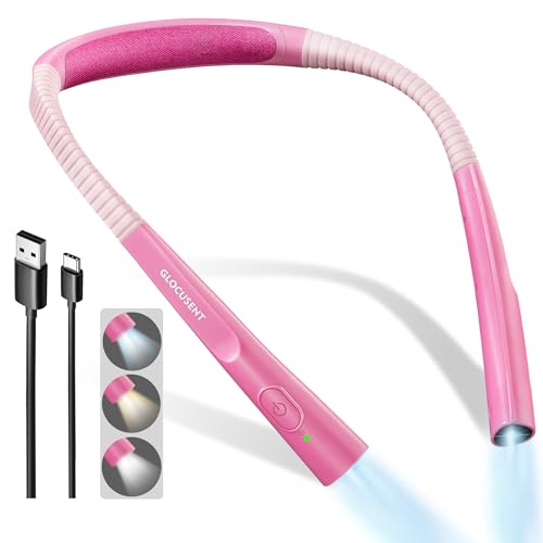 Book Light, 3-Color & 6-Brightness Reading Light, Bendable Neck Light, Long Lasting Rechargeable Lamp, Perfect Book Light for Reading in Bed, Knitting, Camping, Repairing, Book Lovers Gifts