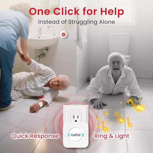 Caregiver Pager Wireless Call Button Nurse Alert System 500+ Feet for Home