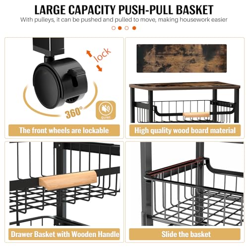 5 Tier Rolling Utility Cart