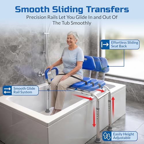 Gateway Premium Sliding Bath Transfer Bench with Swivel Seat