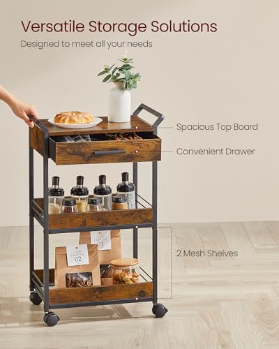 Storage Cart Rolling Utility Cart with Table Top