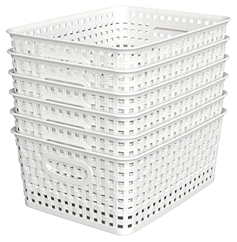 Woven Plastic Storage Organizer Baskets