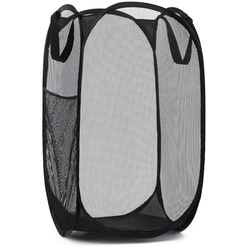 Collapsible Mesh Pop Up Hamper with Side Pocket