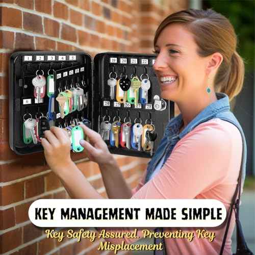 Key Cabinet Steel Box with Combination Lock with Number Tags & Hooks