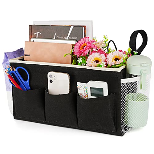 Bedside Caddy Bedside Organizer Bedside Storage Caddy with Fixed Straps and Water Bottle Holder for Home College Dorm Bunk Bed Hospital Bed Crib Bed Rails
