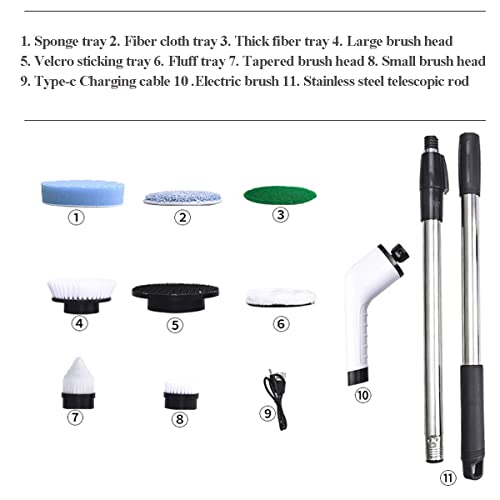 Electric Spin Scrubber Rechargeable and 8 in 1Cordless Cleaning Brush with Replaceable Brush Heads