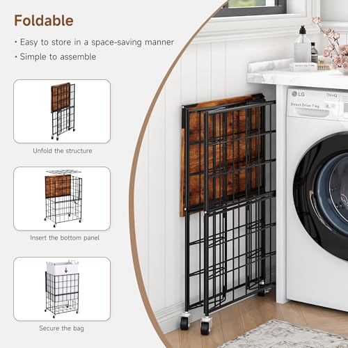 Laundry Basket with Wheels