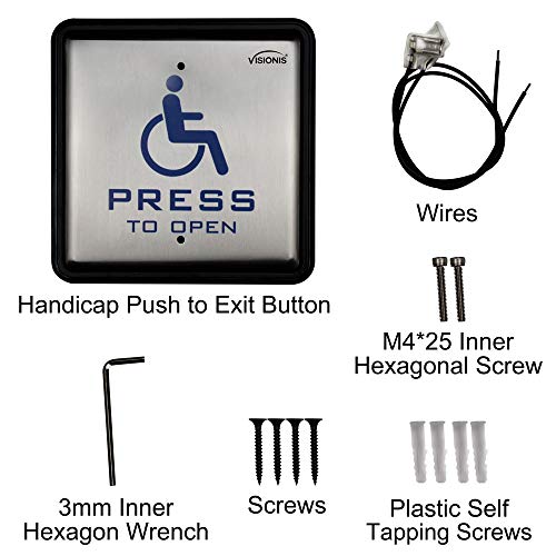 VAR#879 VIS 7039 Stainless Stell Handicap Exit Button