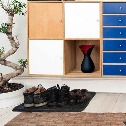 Rubber Boot Tray Shoes Tray for Entryway Multipurpose Boot Mat Tray with Raised Edge Indoor Outdoor Boot Mat for Shoes 27.5x16 Inches