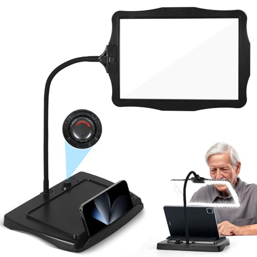 Desk Magnifying Glass with Light and Stand