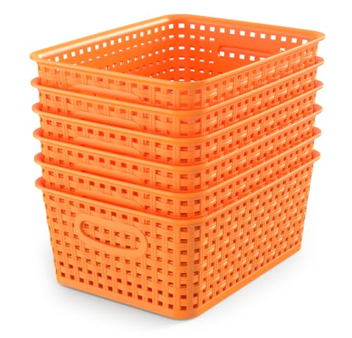Woven Plastic Storage Organizer Baskets