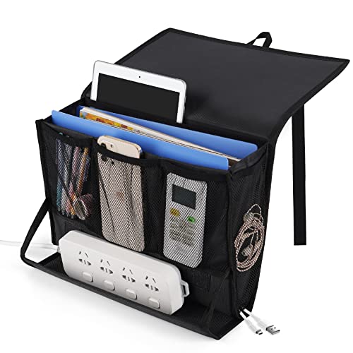 Bedside Caddy Bedside Storage Organizer Bedside Organizer with Power Strip Holder and 2 Adjustable Straps for Home Bunk Bed College Dorm Sofa
