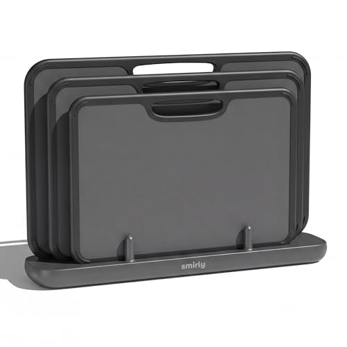 Plastic Cutting Board Set with Holder