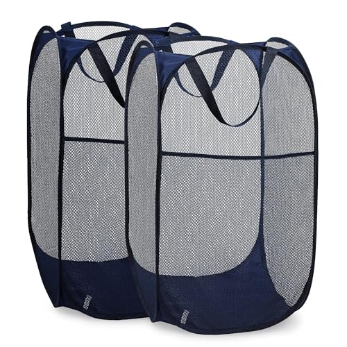 Collapsible Mesh Pop Up Hamper with Side Pocket