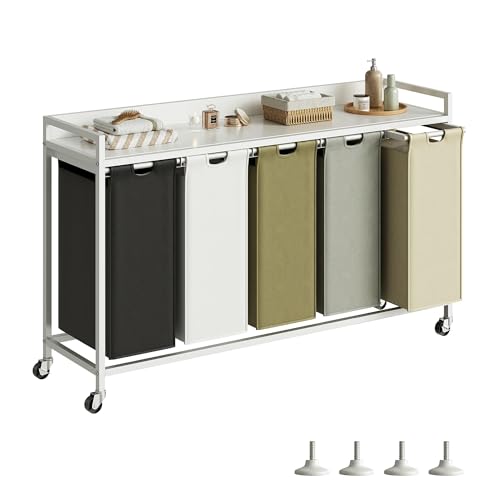 Laundry Hampers with Shelf and Pull