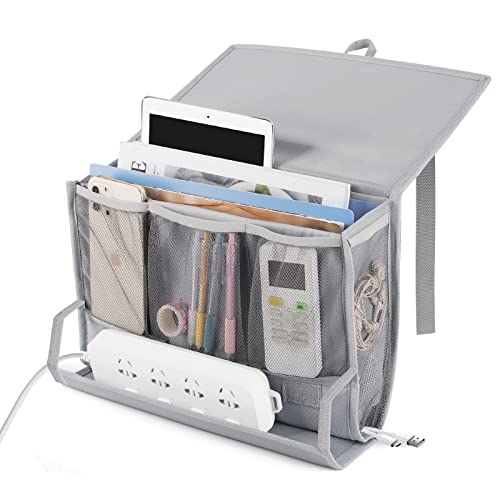 Bedside Caddy Bedside Storage Organizer Bedside Organizer with Power Strip Holder and 2 Adjustable Straps for Home Bunk Bed College Dorm Sofa