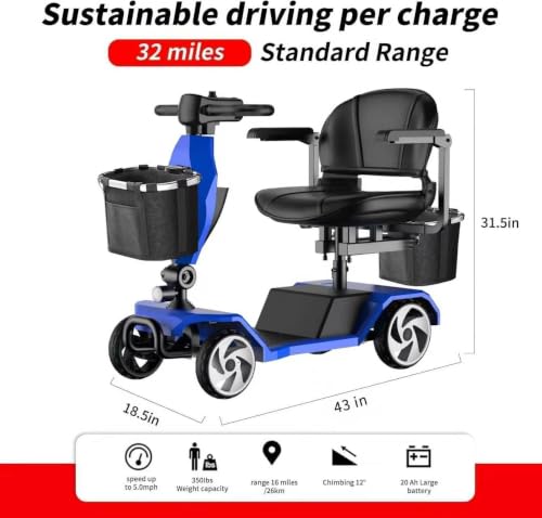 Heavy Duty All Terrain Fast Wheel Mobility Scooter for Seniors and Adults