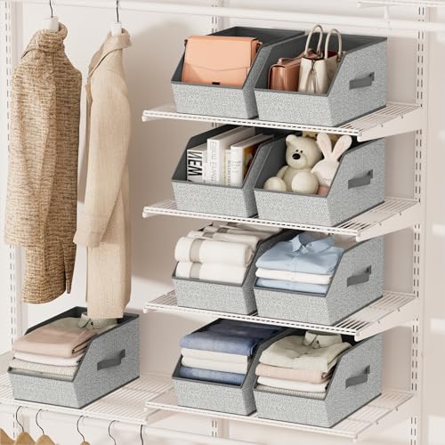 Fabric Closet Storage Cubes Square Storage Bins with Dual Handles
