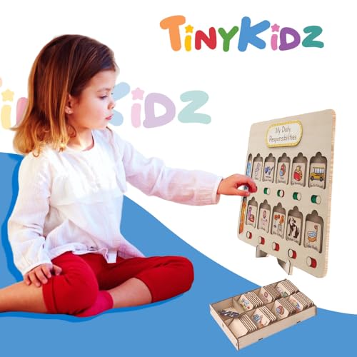Wooden Chore Chart for Kids Visual Schedule
