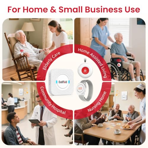 Caregiver Pager Wireless Call Button Nurse Alert System 500+ Feet for Home