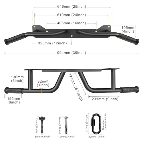Heavy Duty Wall Mounted Doorway Pull Up Bar