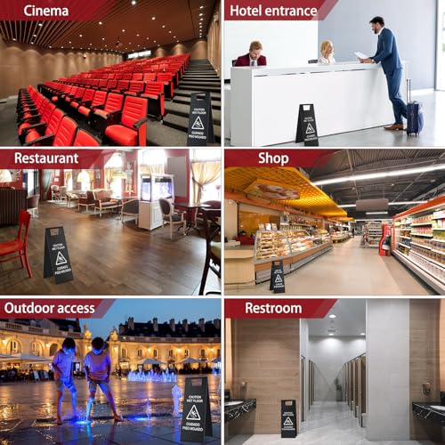 4 Pcs Stainless Steel Wet Floor Sign Bulk