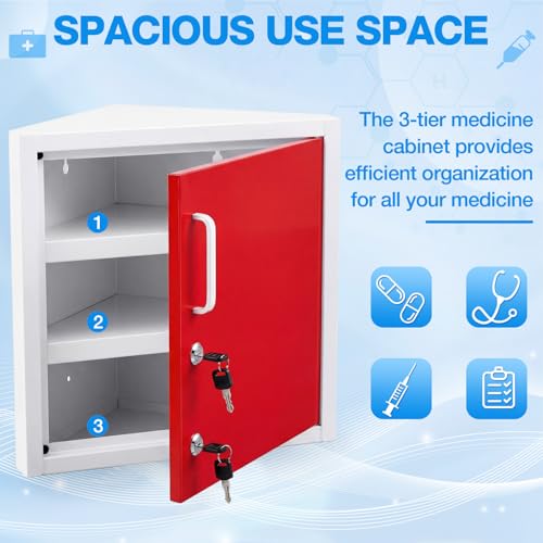 Corner Wall Cabinet with Lock