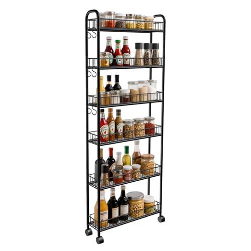 6 Tier Slim Rolling Storage Cart