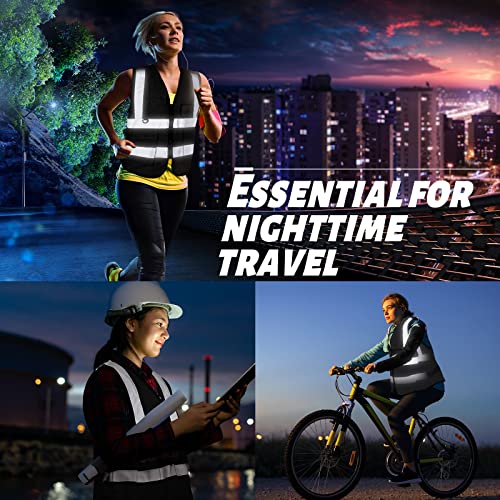 Reflective Safety Vests with Pockets and Zipper