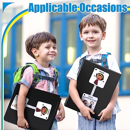 Communication Book Small Tools for Visual Schedule Picture Cards Include 3 Ring Binder Dividers Adhesive Labels Card Dividers for Kids ADHD