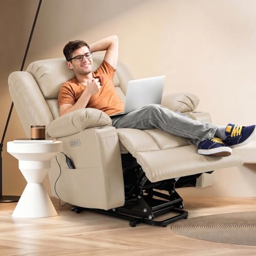 Power Lift Recliner Leather Chair Sofa with Massage & Heat