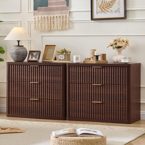 Wide Fluted Nightstand for Large Spaces