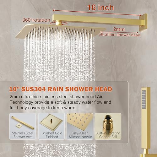 Rain Shower System with Handheld & Valve