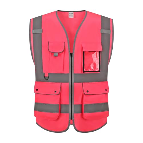 Reflective Safety Vest for Men & Women High Visibility Class 2 Vest with Pockets Meets ANSI Standards