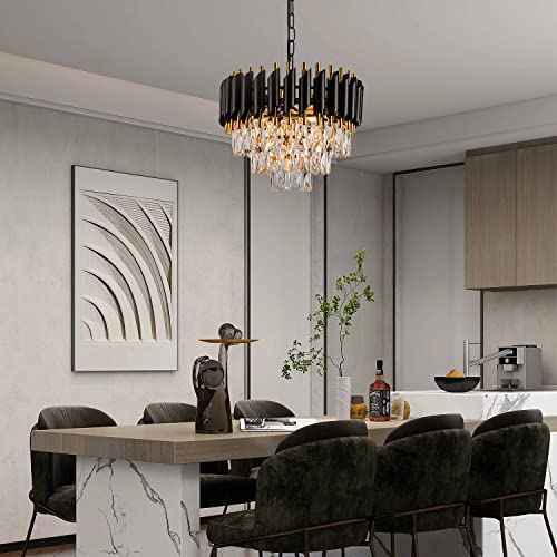 Modern Luxury Crystal Chandelier Light Fixture for Dining Room Living Room