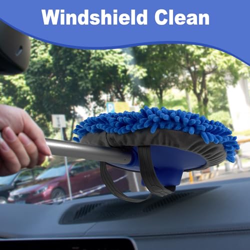 62" Microfiber Car Wash Brush with Long Handle Car Washing Mop Kit Mitt Sponge Car Cleaning Supplies Duster RV Washing Car Brushes