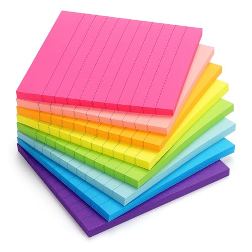 Sticky Notes with Lines Lined Sticky Notes Bright Multi Colors