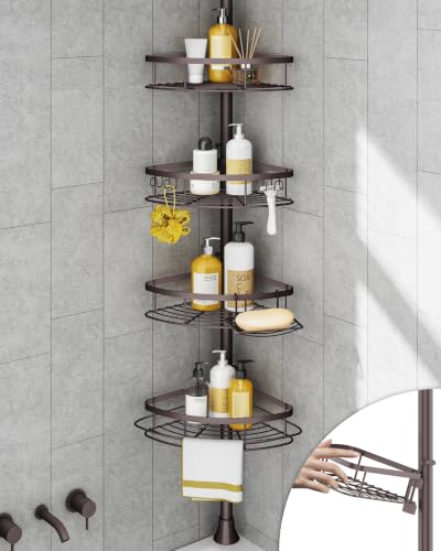Rustproof Corner Shower Caddy Tension Pole for Bathroom Organizers