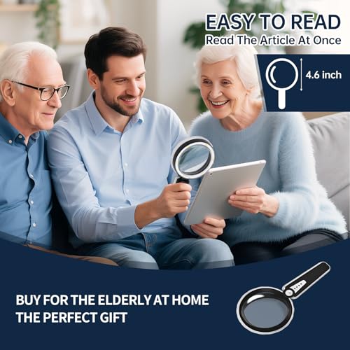 45x Magnifying Glass with Light for Reading