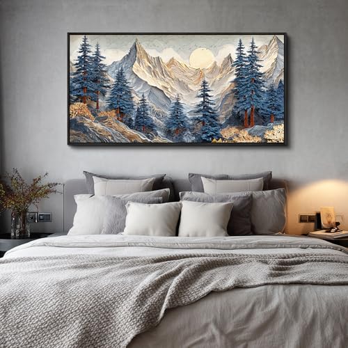 Canvas Wall Art For Bedroom Framed Wall Decor For Living Room Modern Office Artwork For Walls Beach Painting Forest Tree Landscape Pictures Nature Abstract Decoration Ready To Hang Home Decor
