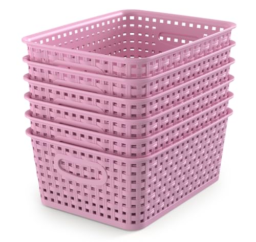 Woven Plastic Storage Organizer Baskets